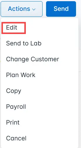 Select Edit from the list