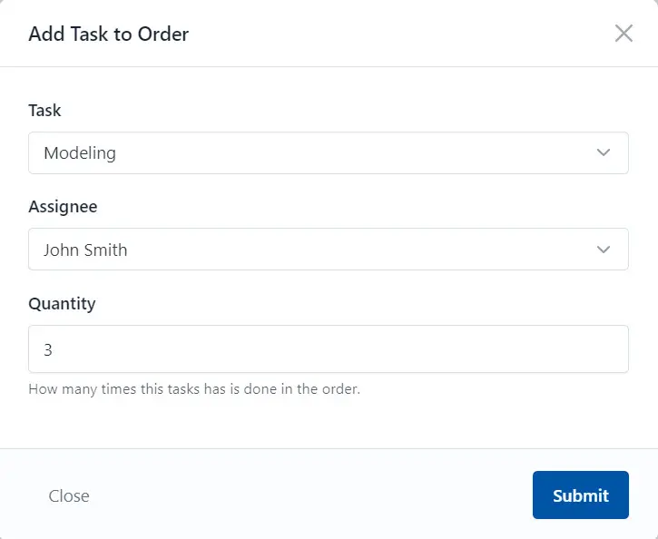 Add Task to the Order