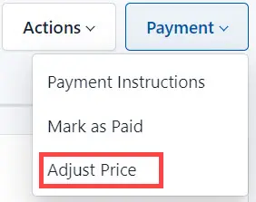 Select Adjust Price