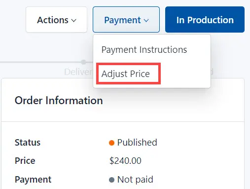 Select Adjust Price