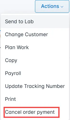 Cancel order payment