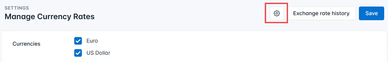Click the settings button