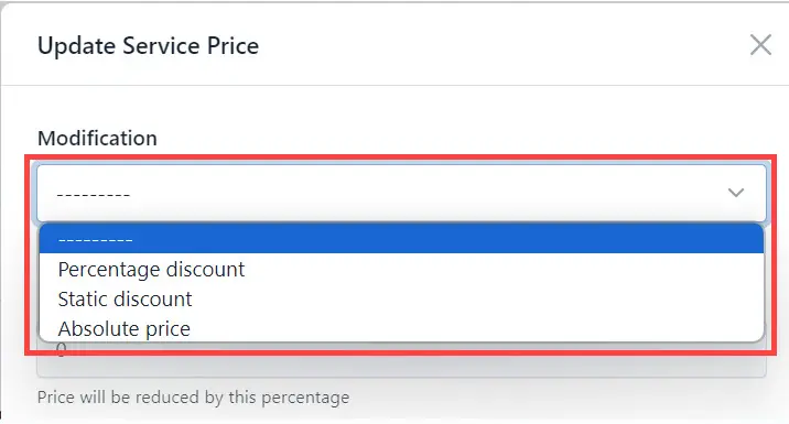 Select the discount type