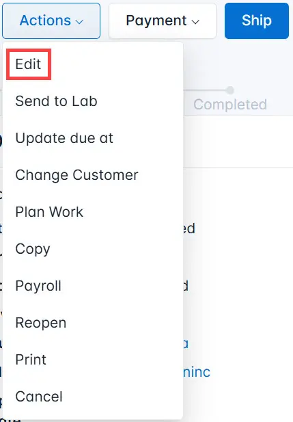 Select Edit from the list