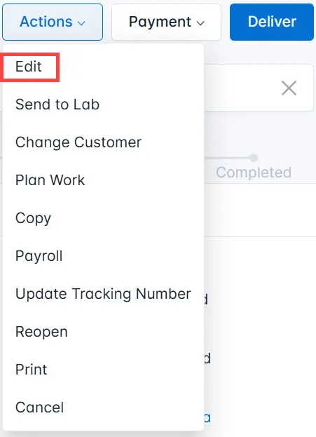 Select Edit from the list
