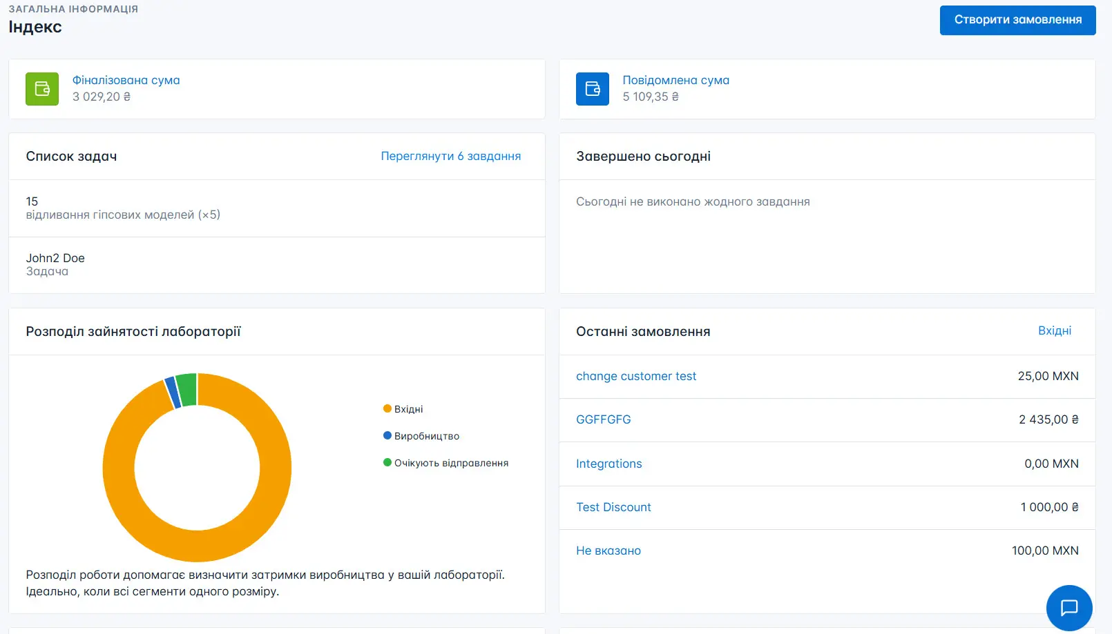 Головна сторінка системи