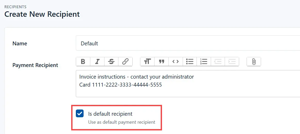 Is Default Recipient