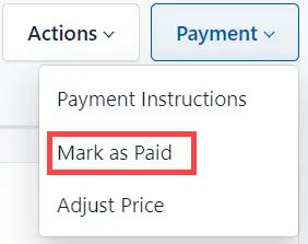 Select Mark As Paid