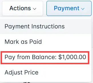 Pay from balance