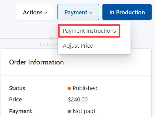 Select Payment Instructions