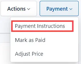 Select Payment Instructions