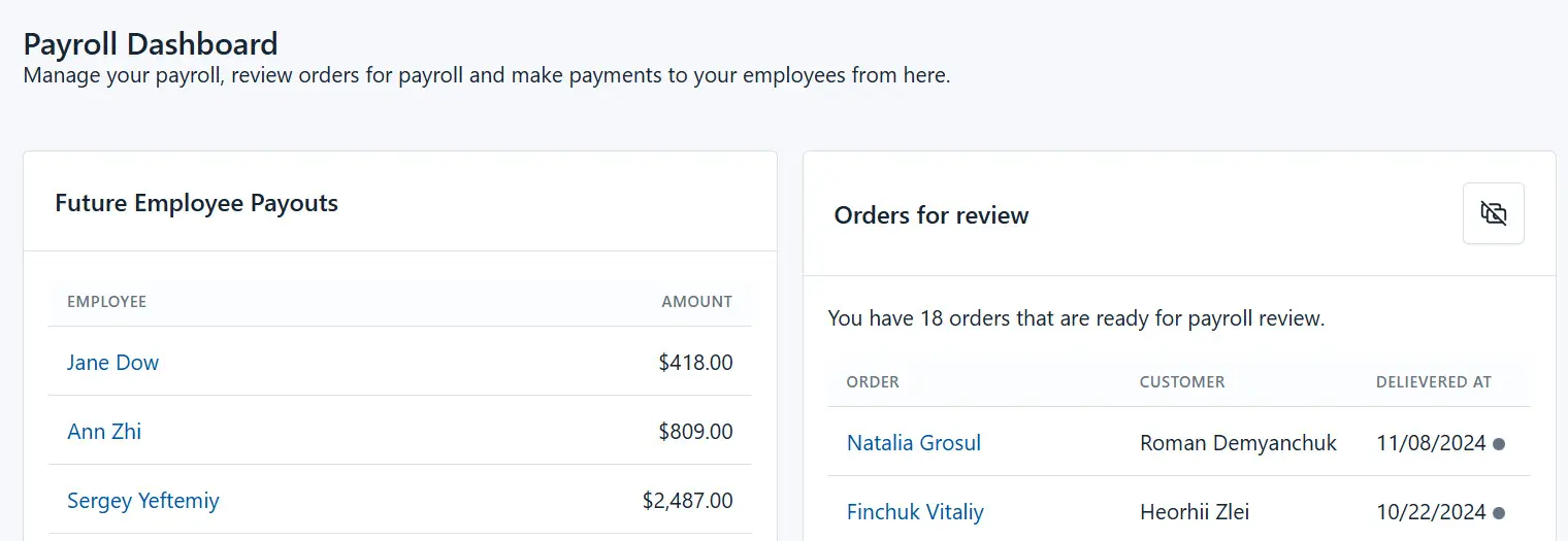 Payroll Dashboard