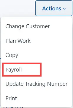 Select Payrol from the list