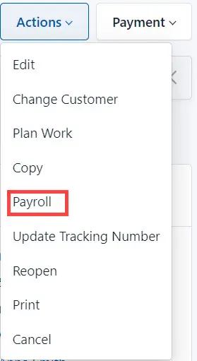 Select Payrol from the list