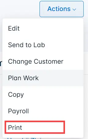 Select Print from the list