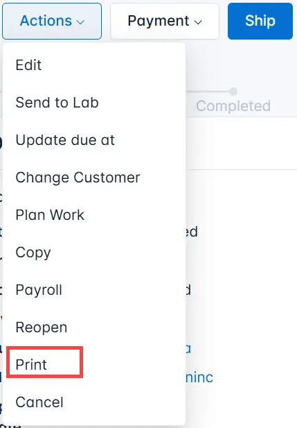 Select Print from the list