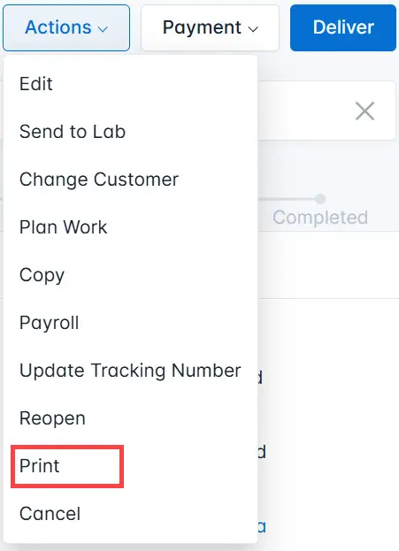 Select Print from the list