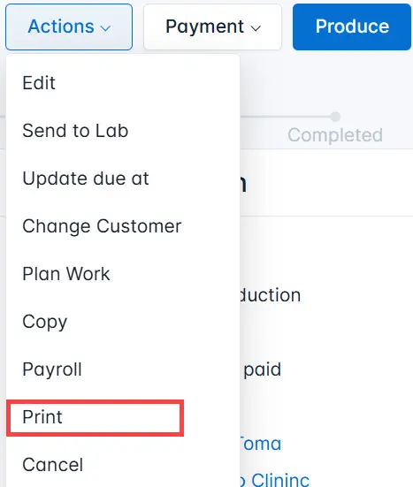 Select Print from the list