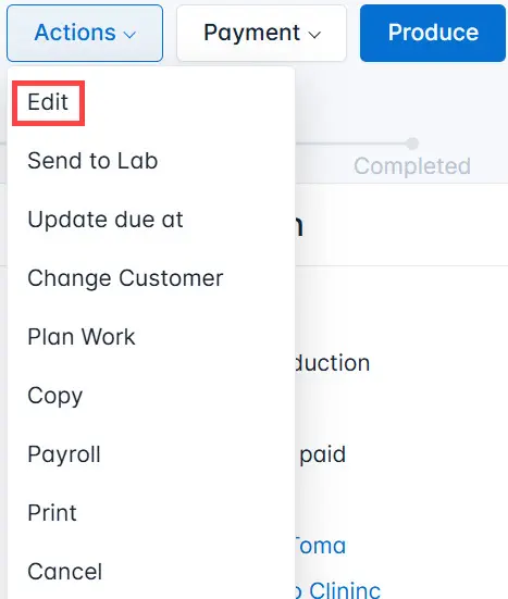 Select Edit from the list