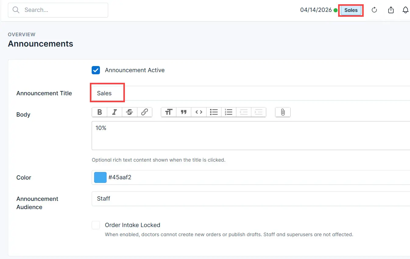 Create an Announcement