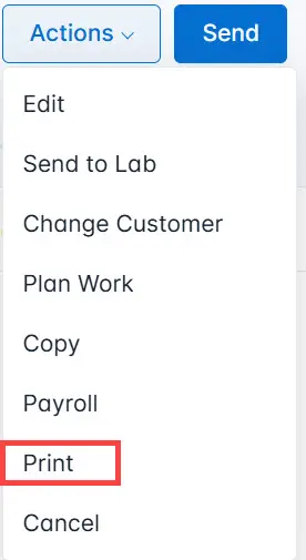 Select Print from the list
