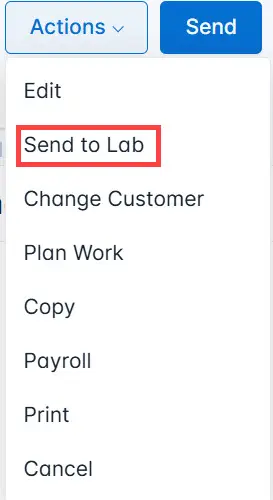 Select send to another laboratory