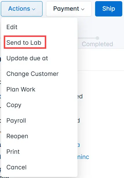 Select send to another laboratory