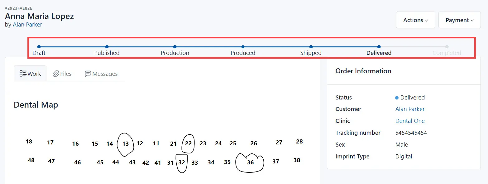 The Order Statuses in the system