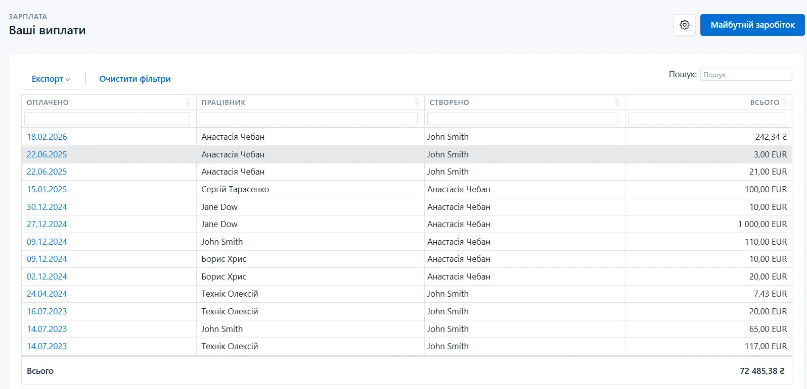 Сторінка Заробіток